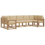 vidaXL Ensemble de canapés d'extérieur 7 Pièces Blanc et Beige