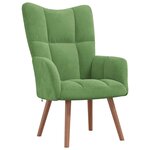 vidaXL Chaise de relaxation Vert clair Velours