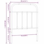 vidaXL Tête de lit métal noir 75 cm