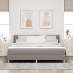 vidaXL Lit à Ressorts avec matelas Taupe 180 x 200 cm tissu