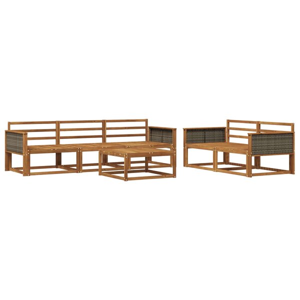 vidaXL Ensemble de canapés d'extérieur 6 Pièces Naturel