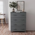 vidaXL Buffet HAMAR Gris foncé 79x40x103 5 cm Bois massif de pin