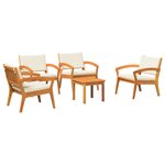 vidaXL Ensemble de Bistro 5 pièces avec coussins en bois d'acacia massif