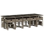 vidaXL Ensemble à manger de jardin 15 Pièces coussins gris résine tressée