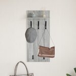 vidaXL Porte-manteau mural avec étagère Montage mural Sonoma gris 90 x 40 x 10 cm
