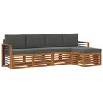 vidaXL Ensemble de canapés d'extérieur 5 Pièces Naturel et Anthracite