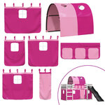 vidaXL Lit superposé sans matelas avec toboggan et rideaux 80x200 cm