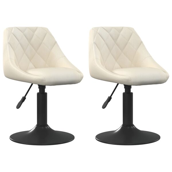 Vidaxl chaises pivotantes de salle à manger 2 pcs crème velours