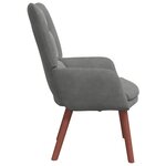 vidaXL fauteuil Gris foncé 63 x 67 x 94 cm Velours