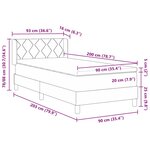 vidaXL Lit avec sommier et matelas bleu  90 x 200 cm  en tissu.