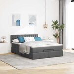 vidaXL Lit ottoman avec matelas gris foncé 140x200 cm tissu