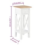 vidaXL Table d'appoint Blanc 27 x 27 x 65 5 cm Bois