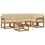 vidaXL Ensemble de canapés d'extérieur 6 Pièces Naturel et Beige
