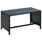 Vidaxl salon de jardin 4 pièces avec coussins résine tressée noir