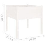 vidaXL Jardinière d'extérieur blanc 70x70x70 cm bois de pin massif