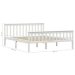 vidaXL Cadre de lit sans matelas blanc bois de pin massif 160x200 cm