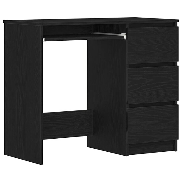 vidaXL Bureau chêne noir 90x45x76 cm bois d'ingénierie
