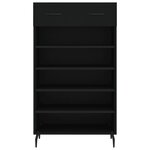 vidaXL Armoire à chaussures noir 60x35x105 cm bois d'ingénierie