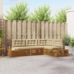 vidaXL Ensemble de canapés d'extérieur 4 Pièce Naturel et Beige