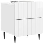 vidaXL Cabinet de chevet 2 Pièces Blanc brillant 43 x 34 5 x 49 5 cm