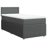 vidaXL Sommier à lattes de lit avec matelas Gris foncé 100x200cm Tissu