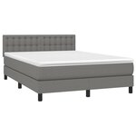 vidaXL Sommier à lattes de lit avec matelas Gris foncé 140x190cm Tissu