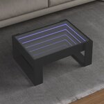 vidaXL Table basse avec LED infini noir 70x53x30 cm