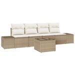 vidaXL Ensemble de canapé de jardin 5 Pièces Beige  Crème 55 x 55 x 37 cm
