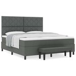 vidaXL Lit à ressorts avec matelas Gris foncé 180 x 200 cm tissu