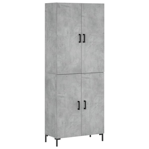 vidaXL Buffet haut Gris béton 69 5x34x180 cm Bois d'ingénierie