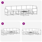 vidaXL Ensemble de canapés d'extérieur 7 pc Naturel et Anthracite