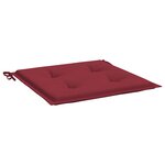 vidaXL Coussins de chaise de jardin lot de 2 rouge bordeaux 40x40x3 cm