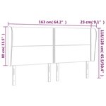 vidaXL Tête de lit avec oreilles Bleu 163x23x118/128 cm Tissu
