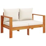 vidaXL Salon de jardin avec coussins 5 Pièces Bois d'acacia solide