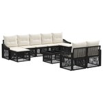 vidaXL Ensemble de canapé de jardin 10 Pièces Noir polyrotin