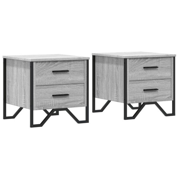 vidaXL Tables de chevet 2 Pièces sonoma gris 40x41x40cm bois d'ingénierie