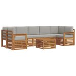 vidaXL Ensemble de canapés d'extérieur 8 Pièces Gris Naturel et Clair
