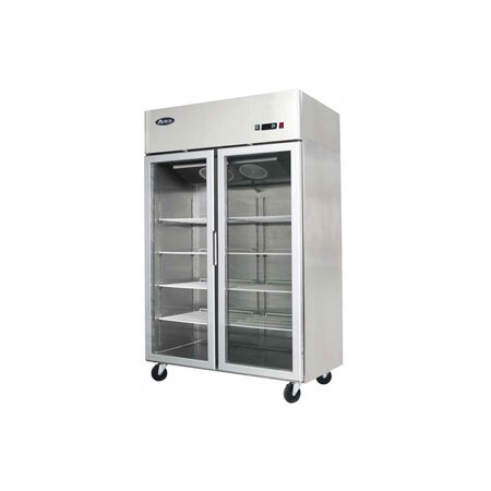 Frigo professionnel vitré 2 portes - 900 litres - atosa - r600a - acier inoxydable2900 1200x730x1945mm