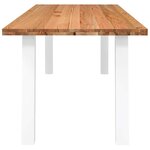 vidaXL Table à manger marron clair bois de chêne massif rectangulaire