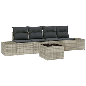 vidaXL Ensemble de canapé de jardin 5 Pièces Gris clair  Gris foncé
