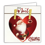 Carte Joyeux Noël avec Enveloppe Blanche 15x15cm