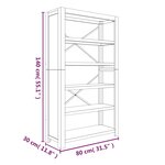 vidaXL Bibliothèque 5 niveaux 80x30x140 cm Bois solide d'acacia
