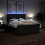 vidaXL Sommier à lattes de lit avec matelas Noir 180x200 cm Tissu