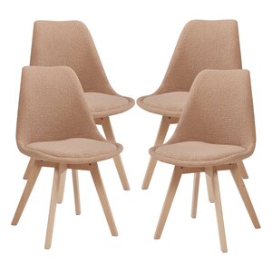Lot de 4 chaises de salle à manger 82 x 49 x 54 cm moderne design robuste bouclé taupe 03_0009824