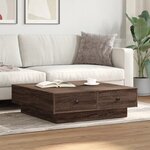 vidaXL Table basse Chêne marron 90x90x28 cm Bois d'ingénierie