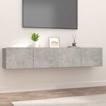 vidaXL Meubles TV 2 Pièces gris béton 80x30x30 cm bois d'ingénierie