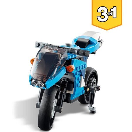 Lego creator 3-en-1 31114 la super moto a construire et a transformer en  moto classique ou en moto volante futuriste - La Poste