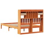 vidaXL Lit bibliothèque sans matelas cire marron 135x190 cm pin massif