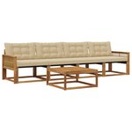 vidaXL Ensemble de canapés d'extérieur 5 Pièces Naturel et Beige