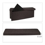 Banquette banc pour coffre de rangement en lin avec couvercle marron 114 cm 3013009
